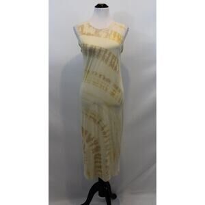 RAQUEL ALLEGRA Sz 1 S Beige Cream Tie Dye Sleeveless Midi Dress